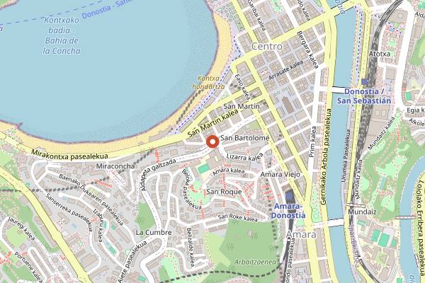 Map showing The Blind Pig in San Sebastián