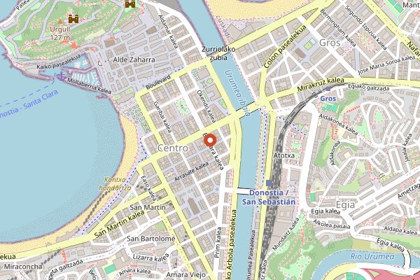 Map showing Antonio Bar in San Sebastián