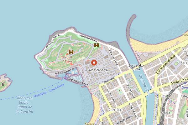 Map showing Gandarias in San Sebastián