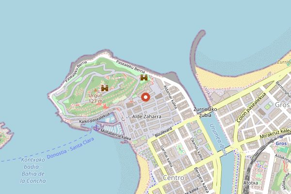 Map showing Carrillera at La Cuchara de San Telmo in San Sebastián