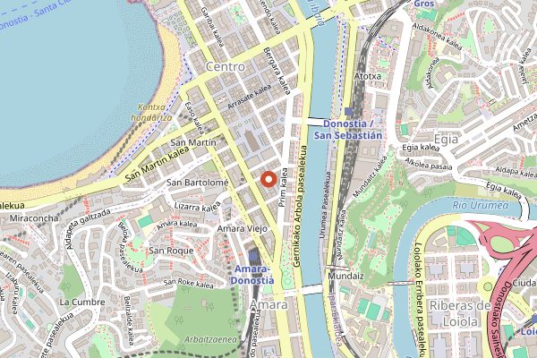 Map showing Gilda at Bar Casa Vallés in San Sebastián