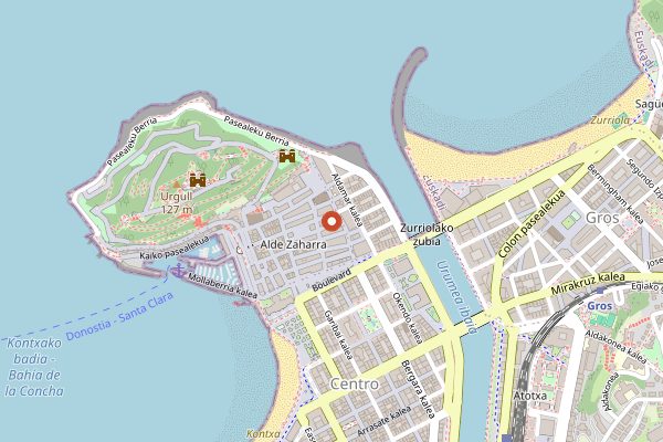 Map showing Txuleta at Bar Nestor in San Sebastián