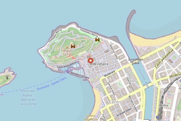 Map showing Atari Gastroteka in San Sebastián