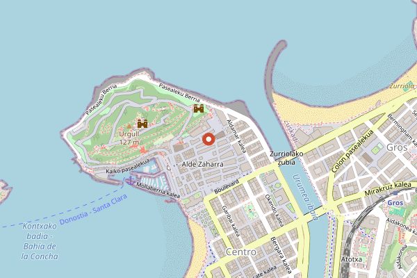 Map showing La Vina in San Sebastián