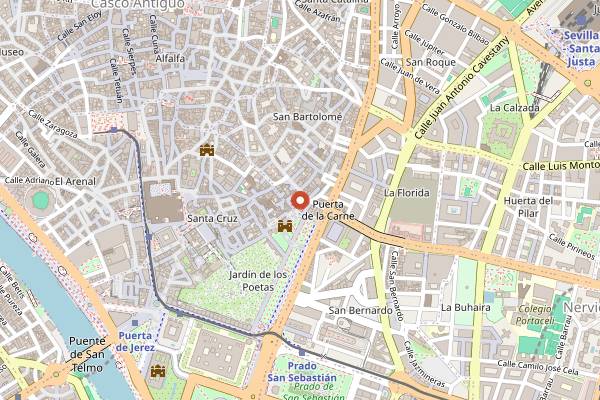 Map showing Horno Las Doncellas in Seville
