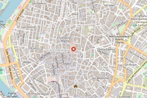 Map showing Lounge Bar Moss in Seville