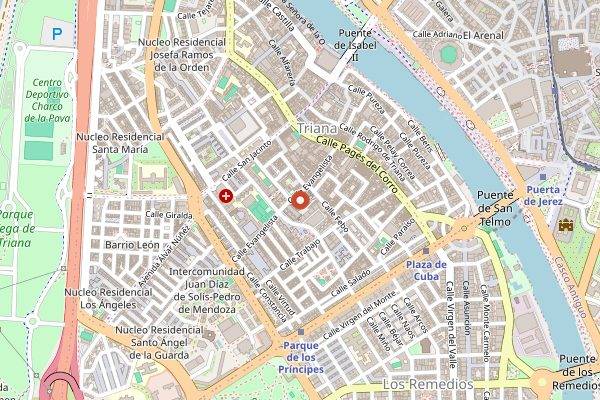 Map showing Cerveceria La Grande in Seville