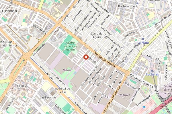Map showing Cervezas Rio Azul in Seville
