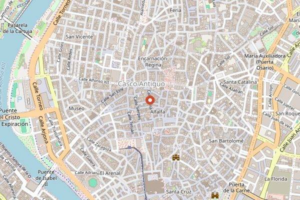 Map showing Hops and Dreams in Seville