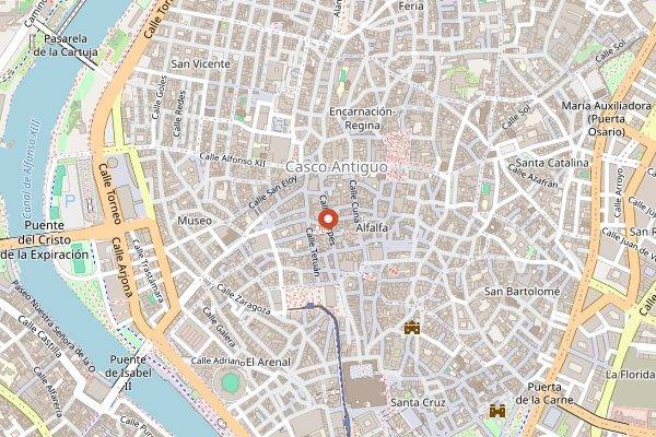 Map showing 100 Montaditos in Seville