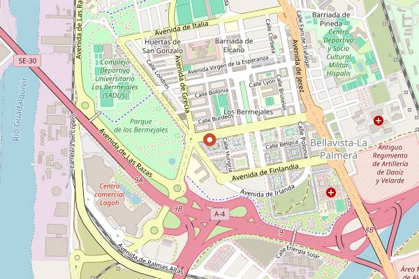 Map showing Burger Food Porn in Seville