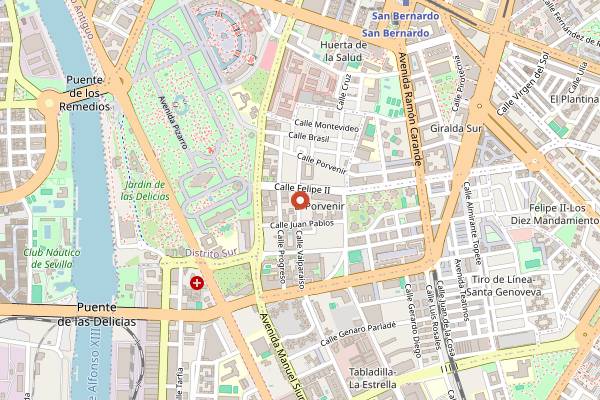 Map showing Croccante Pizzas in Seville