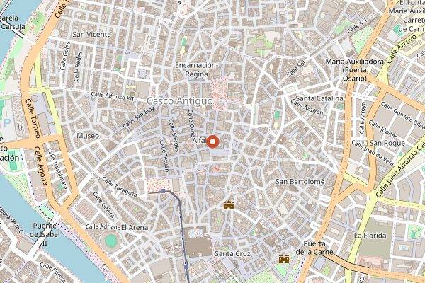 Map showing Bar El Comercio in Seville