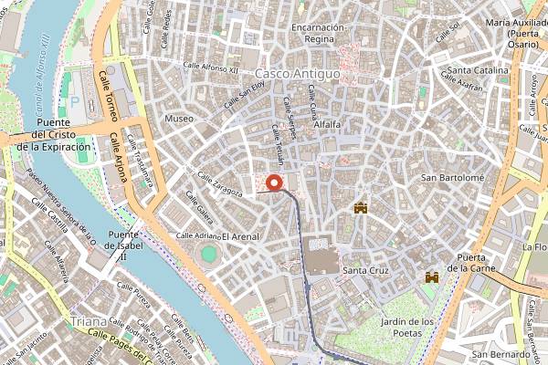Map showing Cafe Otto in Seville
