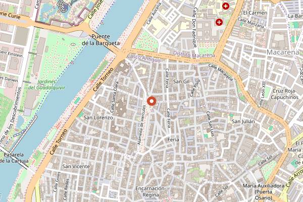 Map showing Cafe Piola in Seville