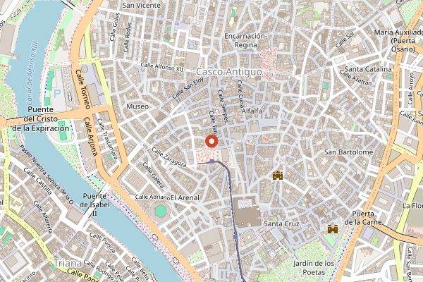 Map showing MUY Coffee in Seville
