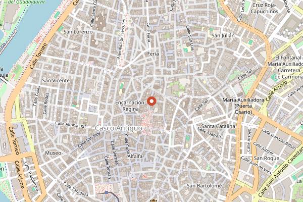 Map showing Syra Coffee (Las Setas) in Seville