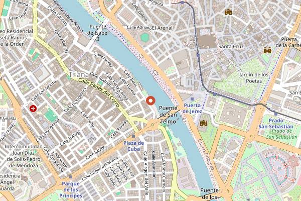 Map showing Abades Triana Restaurante in Seville