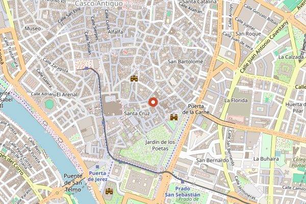 Map showing Casa Placido in Seville