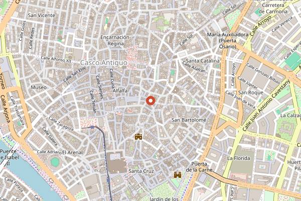 Map showing Petra in Seville