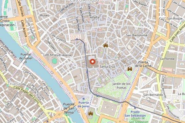 Map showing Semana Santa Sevilla in Seville