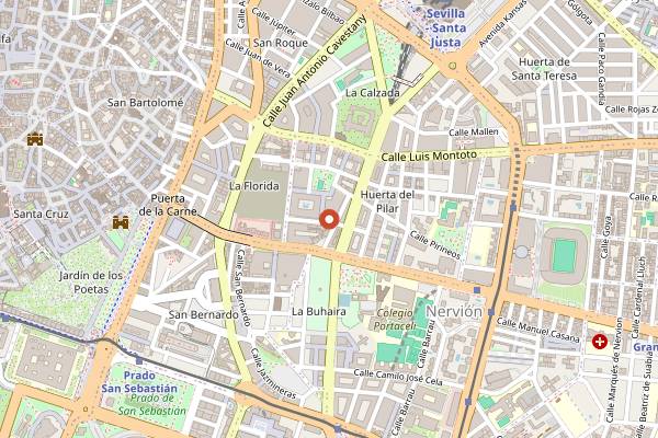Map showing Restaurante Tribeca in Seville