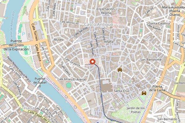 Map showing Secret Food Tours in Seville