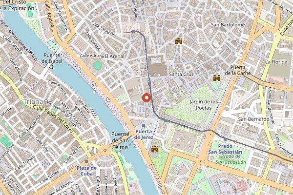 Map showing Bodeguita Casablanca in Seville