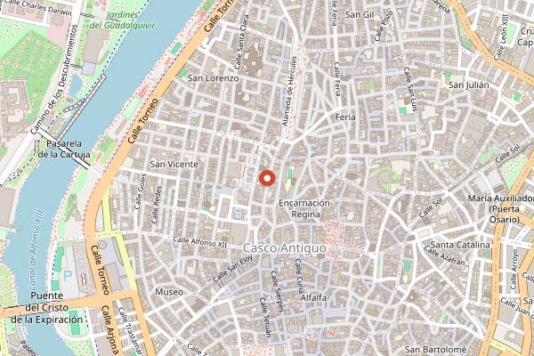 Map showing La Cantina Mexicana in Seville