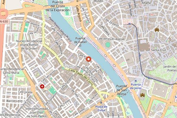 Map showing T de Triana in Seville