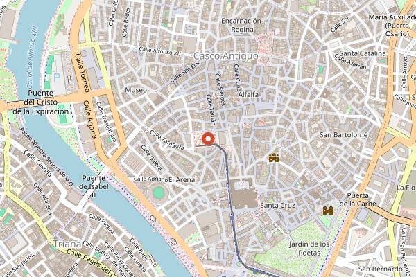 Map showing The Corner House Rooftop in Seville