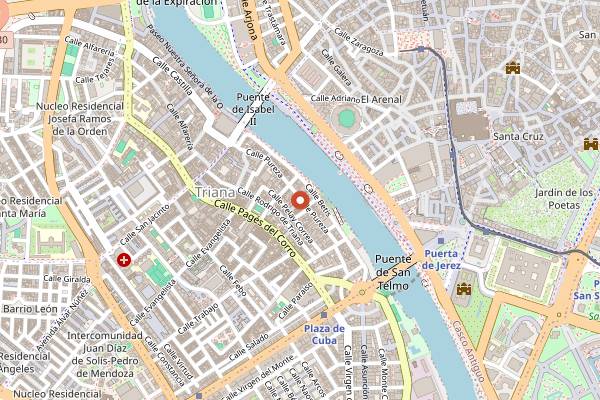 Map showing Bar Santa Ana in Seville