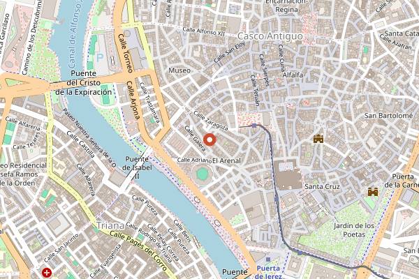 Map showing Cinco Jotas Sevilla in Seville