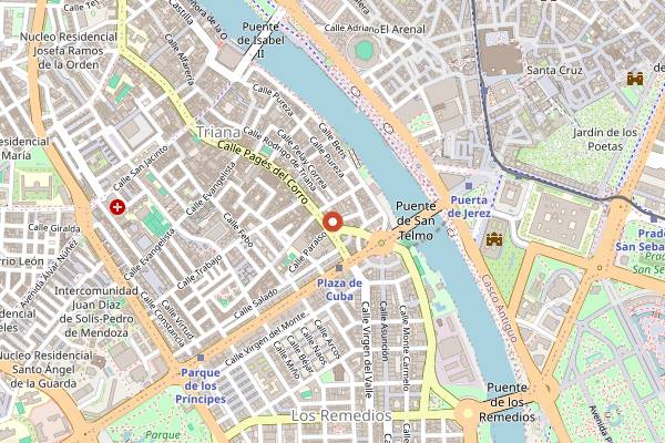 Map showing Vega 10 in Seville