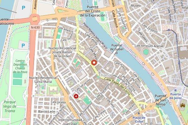 Map showing Las Golondrinas in Seville