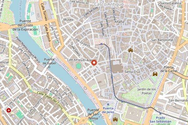 Map showing Cinco Jotas Sevilla in Seville