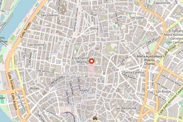 Map showing Lama La Uva in Seville