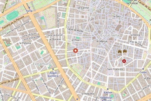 Map showing Forn Desamparats in Valencia