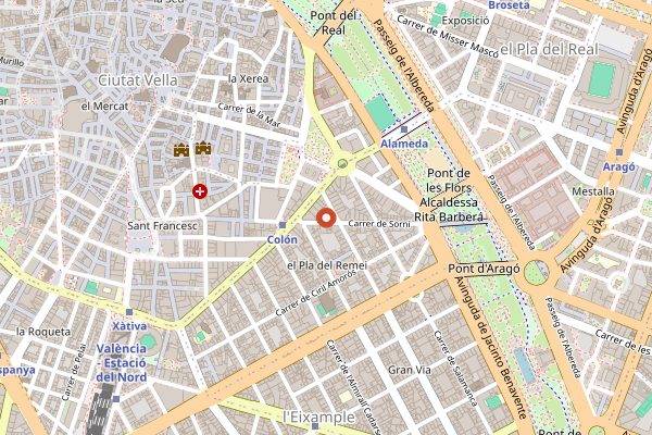 Map showing La Petite Brioche in Valencia