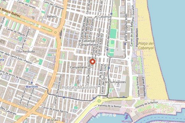 Map showing Doux-Amer Cabanyal in Valencia