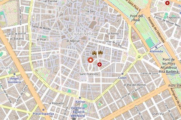 Map showing Federal Cafe Valencia in Valencia