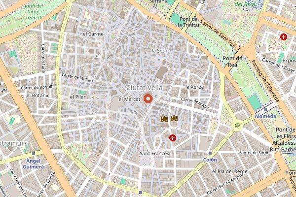 Map showing Horchateria Santa Catalina in Valencia