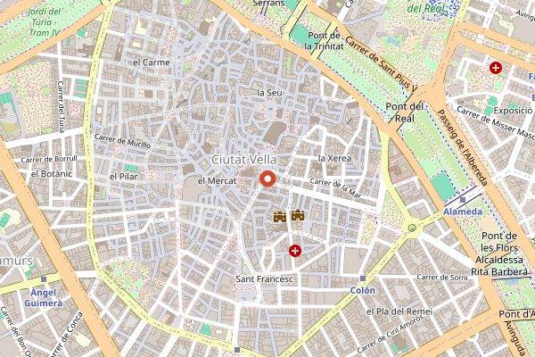 Map showing Bodega Anyora in Valencia