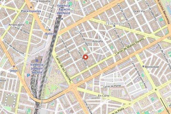 Map showing La Cantina de Ruzafa in Valencia