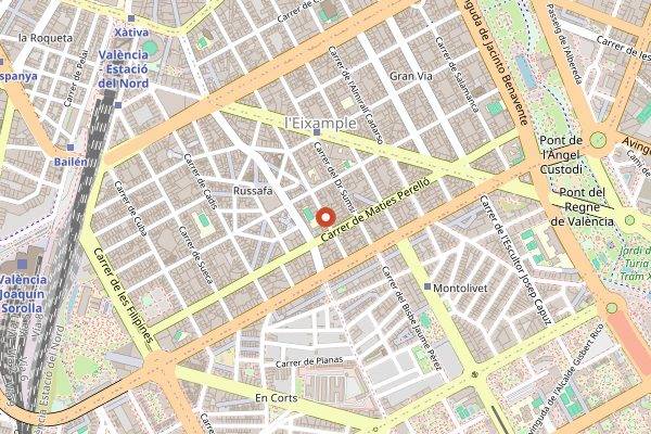 Map showing East Crema Coffee in Valencia