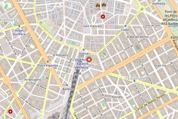 Map showing Very Valencia Paella Class in Valencia