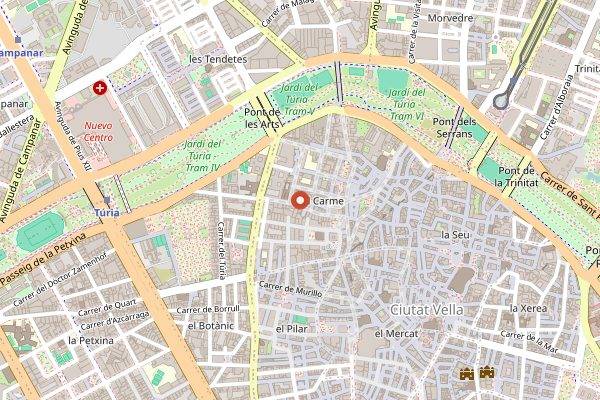 Map showing La Lluna in Valencia