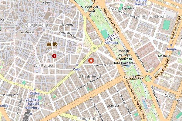 Map showing Loving Hut in Valencia