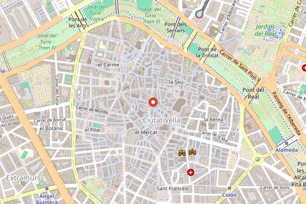 Map showing Restaurante Oslo in Valencia