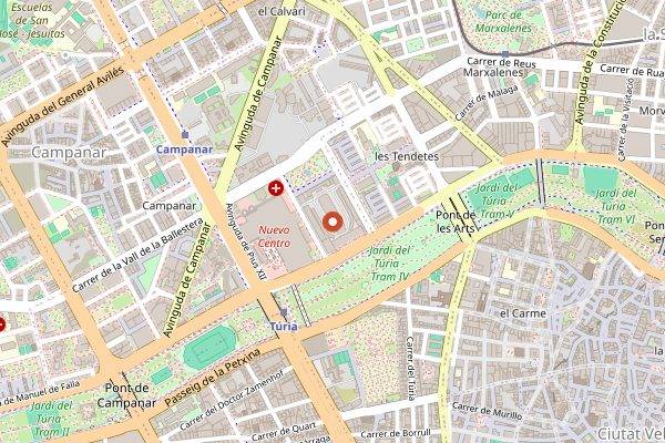 Map showing La Pilareta in Valencia